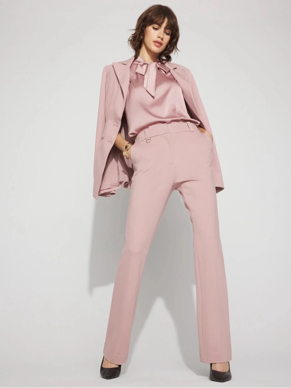 White House Black Market Pink Blazer & Pantsuit (Blazer 12 & Pants 8R)